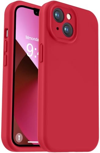 Compatible with Case, Liquid Silicone Upgrade [Camera iPhone 13 Red - Foto 2 di 7