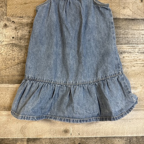 Genuine Kids by OshKosh Toddler Girls Clothes SZ 3T Denim Jean Embroidered Dress - Picture 4 of 9