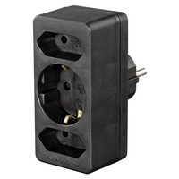 Hama Multistecker, 3-Fach, 2 Euro/1 Schutzkontakt-Kupplung, Schwar #1906875