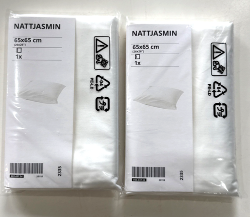 Lot of 2 Ikea NATTJASMIN Pillowcase 26x26" White New 003.437.34 - Afbeelding 1 van 5