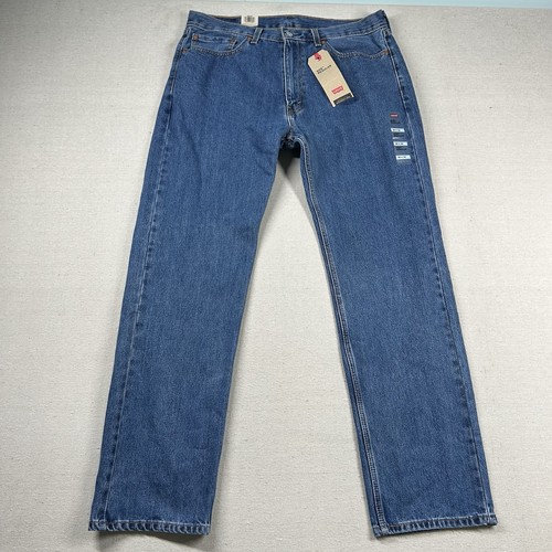 Levis 505 Jeans Herren 36x32 Regular Straight Leg Classic Denim Hose Mid Wash