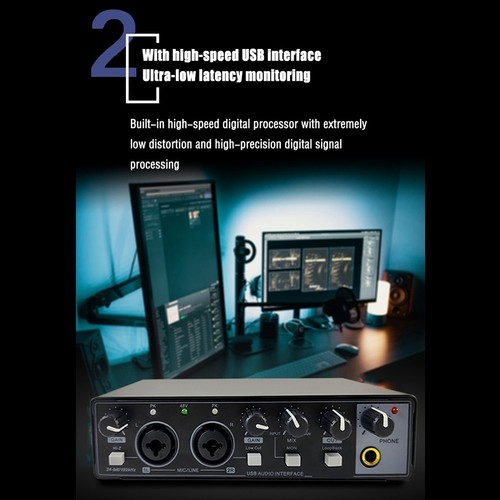 Sound Card Studio Record Professional USB Audio Interface Sound Equipment2443 - Picture 6 of 10