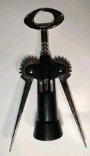 Winged Tavernello Black XL Corkscrew Wine Opener Lumezzane Brevettato Black Vtg