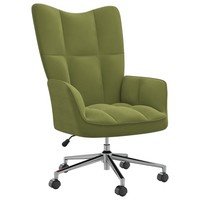 Drehsessel Drehstuhl Relaxsessel Sessel BüRostuhl HellgrüN Samt