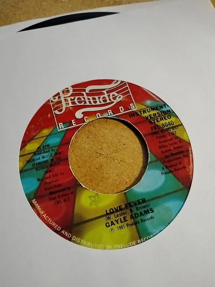 GAYLE ADAMS LOVE FEVER 45 VG DISCO FUNK BOOGIE 1981 80's - Image 2 of 2