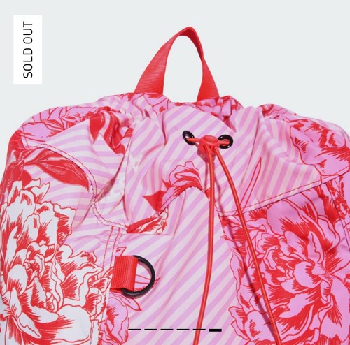 ¡Raro! Nuevo con etiquetas Adidas By Stella McCartney Saco de Gimnasio Almendra Suave, Rojo Activo Vegano - Imagen 4 de 6