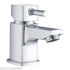 BATHROOM SQUARE SMALL MINI CLOAKROOM BASIN MONO MIXER TAP EXCLUDING WASTE ST