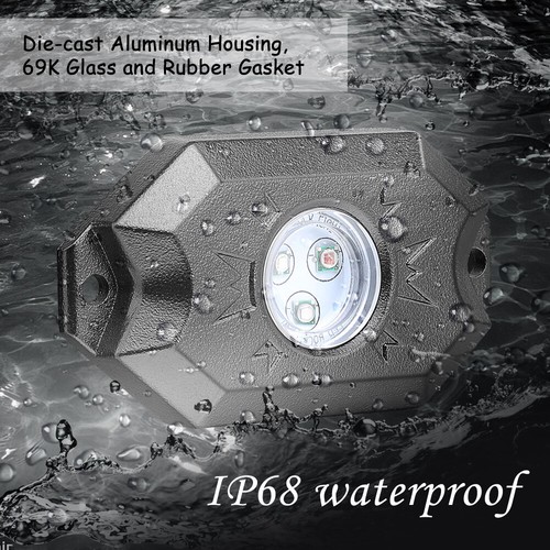 4/6/8/12 Pods RGB LED Rock Light Wireless Bluetooth Music Off Road Multi-Color - Picture 27 of 57