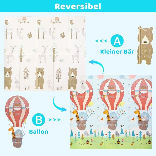 Krabbelmatte 200x180cm Spielmatte Baby Faltbar Spielunterlage Wasserdicht - Bild 2 von 29