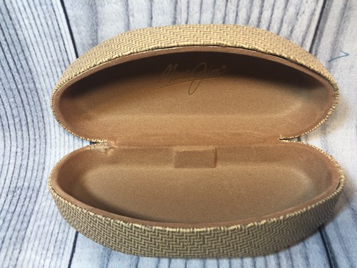 Maui Jim Hard Shell Glasses Sunglasses Woven Faux Bamboo Protective Clam Case - Picture 4 of 9