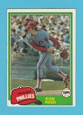 BASEBALL - TOPPS  GUM  -  RON  REED  -  PITCHER  -  PHILLIES  -  1981