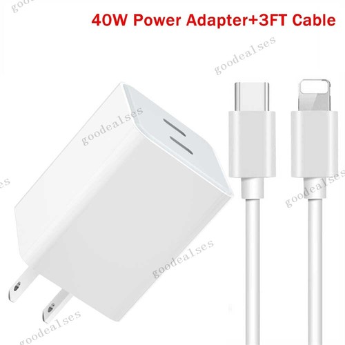 40W Fast Charger USB-C Type-C Power Adapter Cable For iPhone 14 13 12 11 Pro Max - Picture 16 of 19