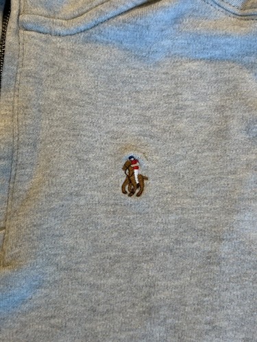 Boys Polo Ralph Lauren Gray 1/4 Zip Pullover Cotton Stretch Sweater Top Size 5 - Picture 3 of 6