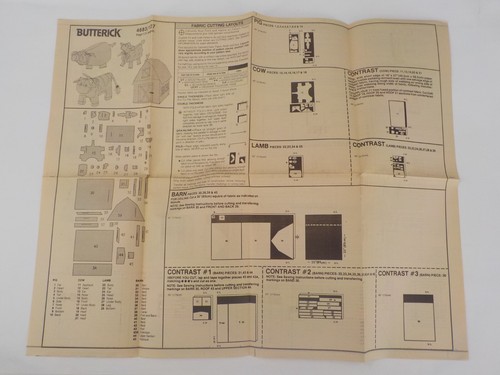 BUTTERICK CRAFT PATTERN #4683 CARD TABLE BARN PIG COW LAMB KIDS UNCUT PRINT 1990 - Picture 3 of 11