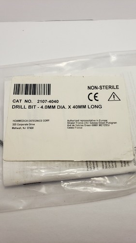 Broca Stryker Howmedica Osteonics 4,0 mm x 40 mm 2107-4040 reutilizable/no estéril - Imagen 9 de 12
