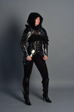 Lady Larp Hunter" Blackened Steel Medieval Lady Armor Suit- Female Armor Suit