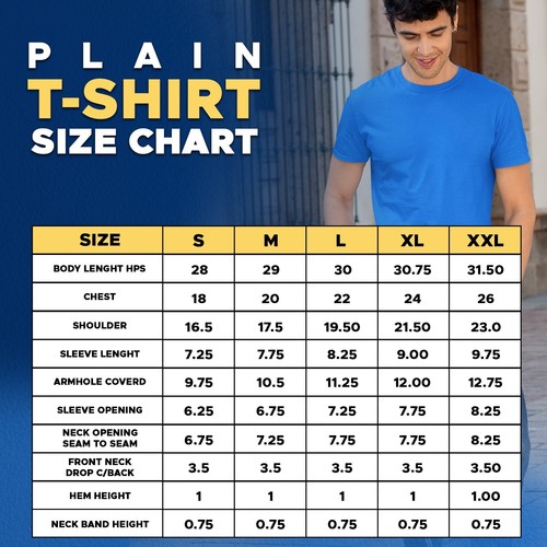 Mens Plain T-Shirt, Casual Short Sleeve 3 or 5 pack Tshirt Cotton Blank Tee Top - Picture 4 of 38