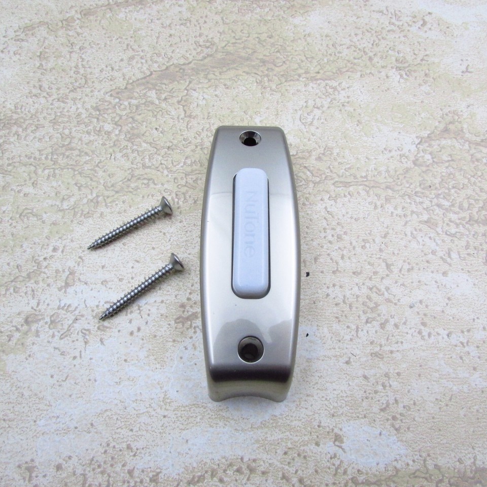 NuTone PB7LSN Wired Lighted Rectangular Satin Nickel Pushbutton