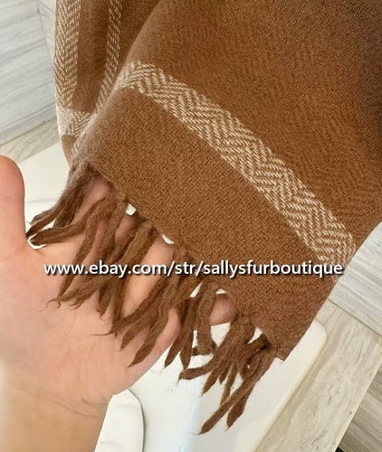 Sallys Pure Mongolian Knitted Cashmere Scarf Wrap Shawl 130 * 130cm Tassels - Picture 28 of 43