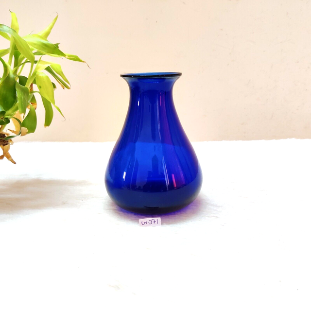 Vintage Old Cobalt Blue Glass Flask Rare Decorative Collectible Props G371 Vintage Old Cobalt Blue Glass Flask Rare Decorative Collectible Props G371