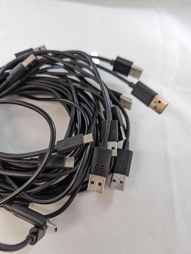 LOT OF 10 USB 2.0 to USB C Cables | 3ft - Fast Charge BLACK /WHITE - OEM - USED - Photo 13 sur 20