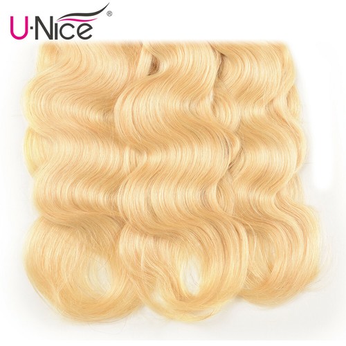 UNice Ombre Blonde Bundles Malaysian Body Wave Human Hair Extension Weave 1B/613 - Picture 8 of 14