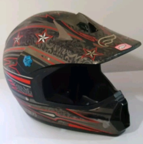 Fulmer Helmet AFR SIZE M Youth dirt bike Helmet Red Gold Grey Stars ROCKSTAR - Picture 4 of 19