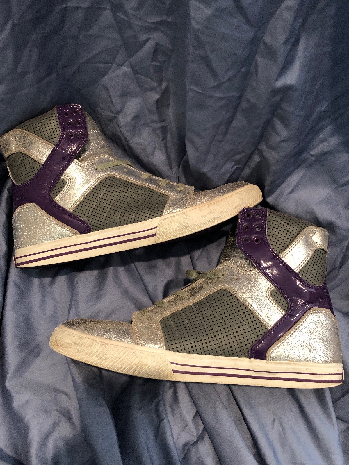 Supra Skytop Muska 001 Pro Model Active Purple Silver Sparkle US Size 11 RARE Supra Skytop Muska 001 Pro Model Active Purple Silver Sparkle US Size 11 RARE