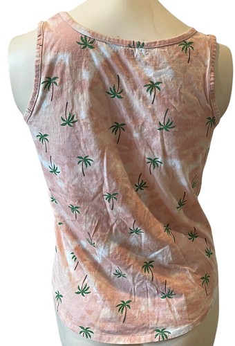 Pretty Rebel Women’s Size Medium Cropped Tank Top Pink With Palm Trees Ties - Picture 5 of 6