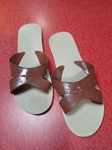 Rare True Vintage 1950s 1960s Mid-Century UNISEX Foam Flip Flops Sandals Beachwear - Bild 2 von 9