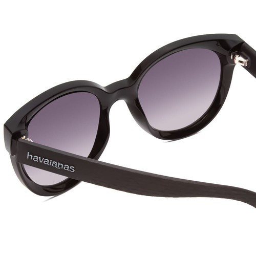 Gafas de sol Havaianas NORONHA/M para mujer Cateye negro brillante/gris humo degradado 52 mm - Imagen 4 de 5