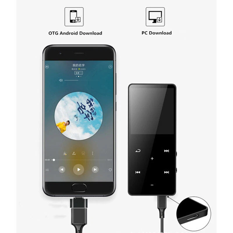 Bluetooth MP3 MP4 Player 4/8/16GB With FM Media Touch Key Sport.