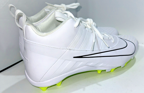 Scarpe da uomo taglia 9,5 Nike Alpha Huarache 6 Varsity bianche tacchetti lacrosse 923427-107 - Foto 4 di 7