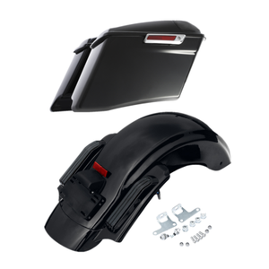 stretched bolsas and fender for road king