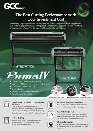 GCC Puma IV P4-132 Vinyl Cutter for Sign and HTV 52" (132 Cms) ** FREE SHIPPING* - Picture 2 of 4