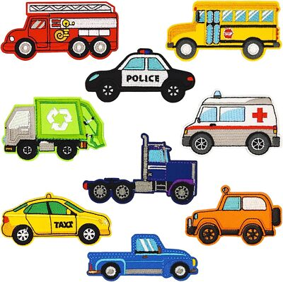 #ad #ad 9PCS Kids Iron on Patches Cute Patches for Clothes Truck Patch Car Appliques D