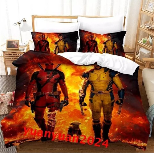 Deadpo0l & Wolverine Boys' Duvet Cover Bedding Set Single Double King Gift#` EQ - Picture 25 of 55