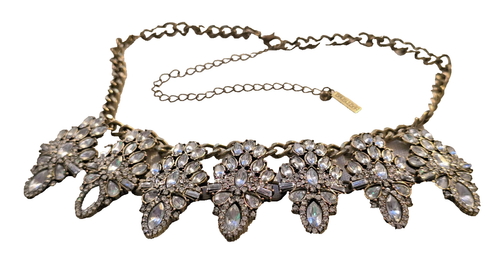BAUBLEBAR - ANTIQUED GOLDEN CHAIN AND RHINESTONE STATEMENT NECKLACE - Picture 7 of 8