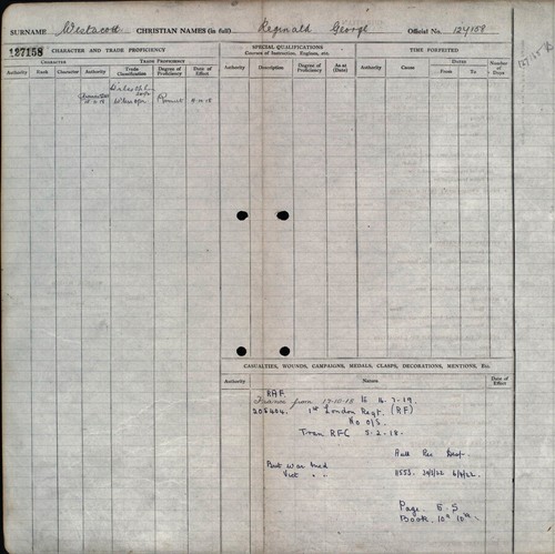 WW1 PAIR – 2.A.M. R.G. WESTACOTT, ROYAL AIR FORCE. FROM SEVEN KINGS, ESSEX. - Picture 7 of 8