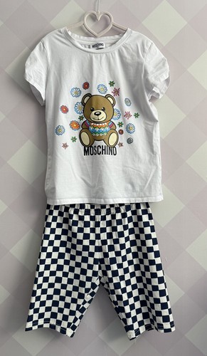 Mixed Brand Set Of Moschino teen Girls White Cotton Logo T-shirt Size12 & Shorts - Picture 3 of 17
