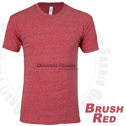 Herren T-Shirts Rundhals Slim Fit Kurzarm Freizeit Tri Blend Baumwolle Einfarbig Tee - Bild 5 von 18