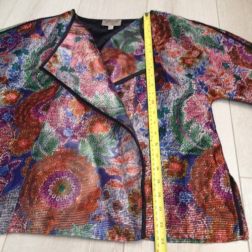 Armani Collezioni Floral Jacquard Blazer Jacket sz 10 open front - Picture 19 of 21