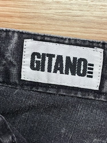 Vintage Gitano Mens Acid Wash Black Denim Shorts Front Pocket Size 32 - Picture 5 of 5