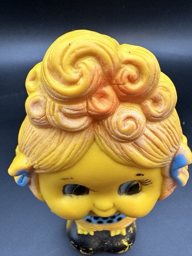 Raro 1973 CRIB MATES BABY Pelo Rizado Chirriante Juguete Goma ¡Funciona! - Imagen 3 de 11