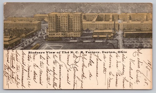 1908 Dayton Ohio - National Cash Register NCR Factory - Postkarte aus der Vogelperspektive - Bild 1 von 3