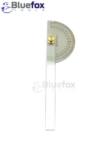 Regla de medición transportadora de acero inoxidable 0-180 grados calibre de ángulo Bluefox - Imagen 2 de 3