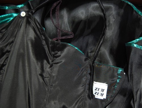 Zum Zum Metallic Green & Black Formal Prom Dress Glamour Shots 1980s 90s 9 / 10 - Picture 8 of 10