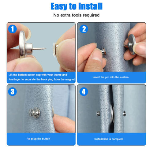 10pairs Curtain Magnetic Closure with Tack Curtain Weight Magnets Button New - Picture 6 of 9