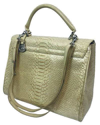 Brahmin Purse Shoulder Bag Snake Snakeskin Handbag Neutral Bag 12" x 9" NICE - Picture 4 of 23