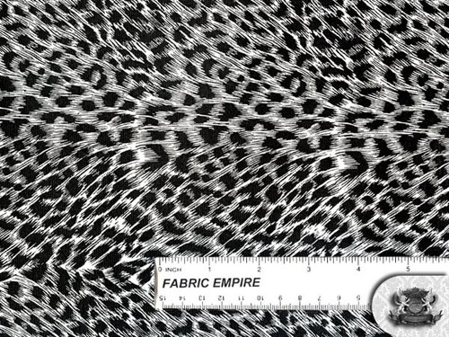 Cheetah WHITE BLACK fake leather Vinyl Upholstery Fabric BTY - Picture 3 of 5